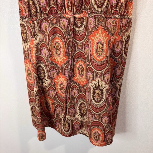 It Figures Swimsuit One Piece 22W Slimming Lined Orange Red Paisley Boho - Picture 3 of 10